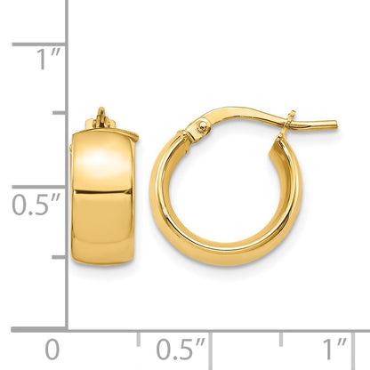 14K Yellow Gold 6mm High Polished Hoop Earrings