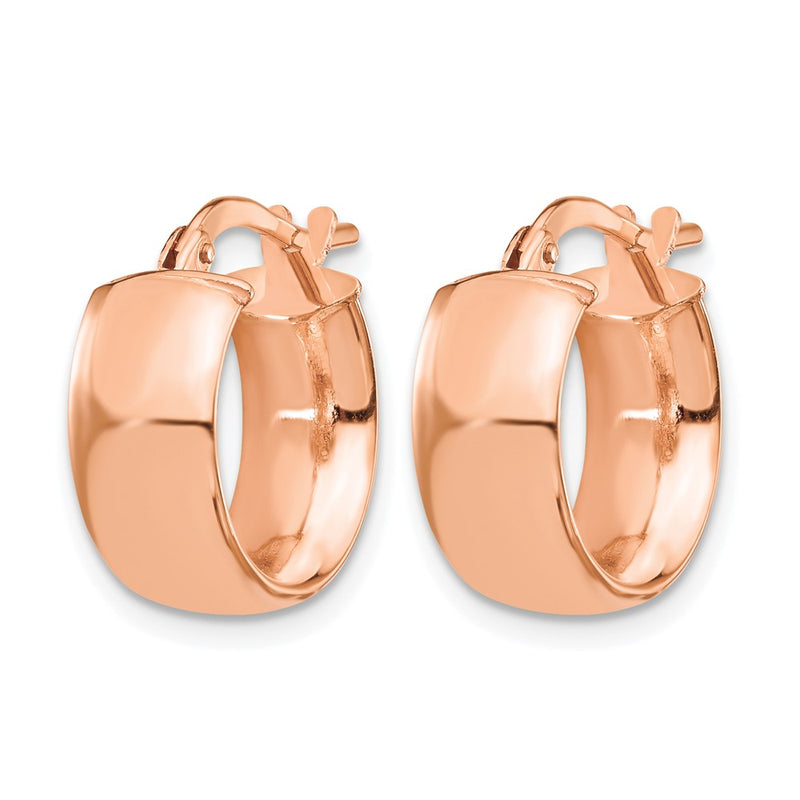 14K Rose Gold 6mm High Polished Hoop Earrings