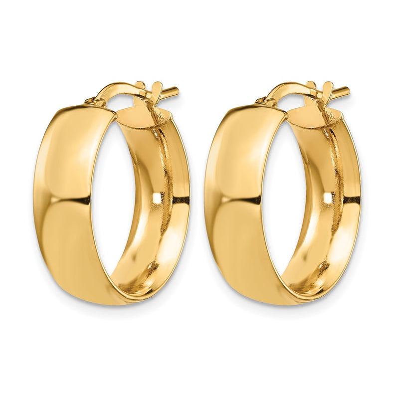 14K Yellow Gold 6mm High Polished Hoop Earrings