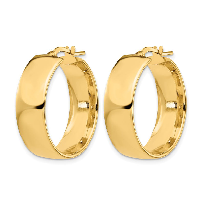 14K Yellow Gold 8mm High Polished Hoop Earrings