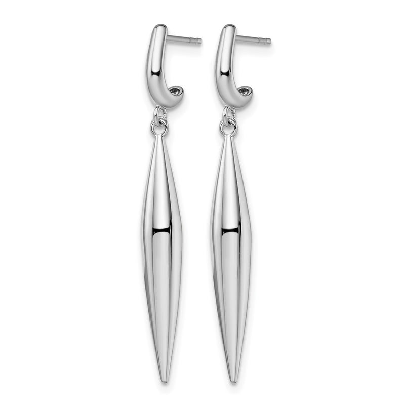 14K White Gold Polished Dangle Earrings