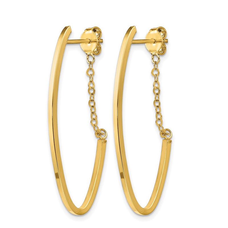 14K Yellow Gold Polished Hoop Earrings