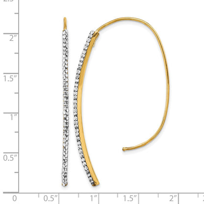 14K Yellow Gold Polished Crystal Threader Earrings