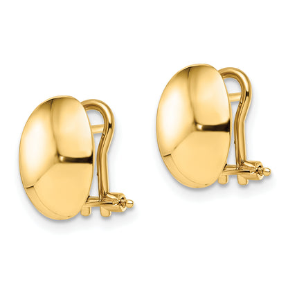 14K Yellow Gold Polished Omega Back Earrings