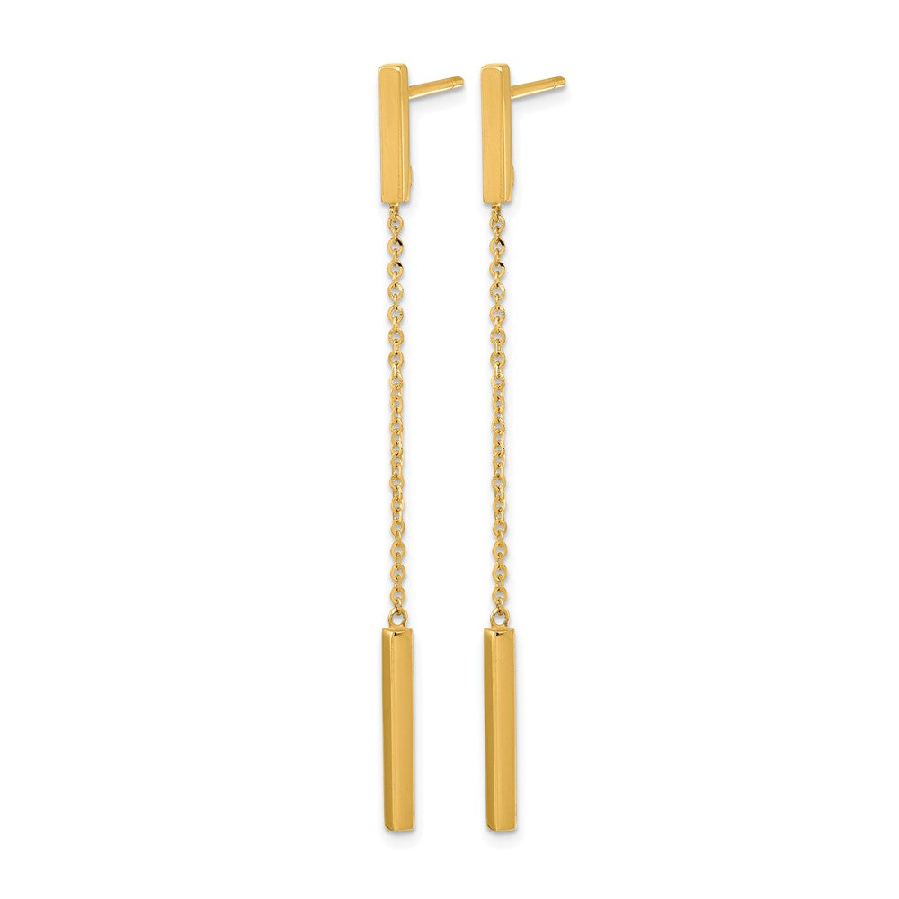 14K Yellow Gold Polished Post Dangle Earrings