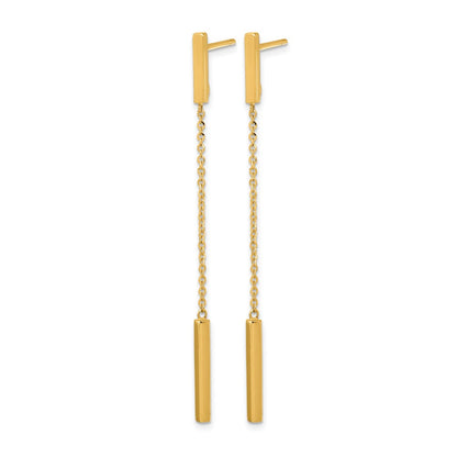 14K Yellow Gold Polished Post Dangle Earrings