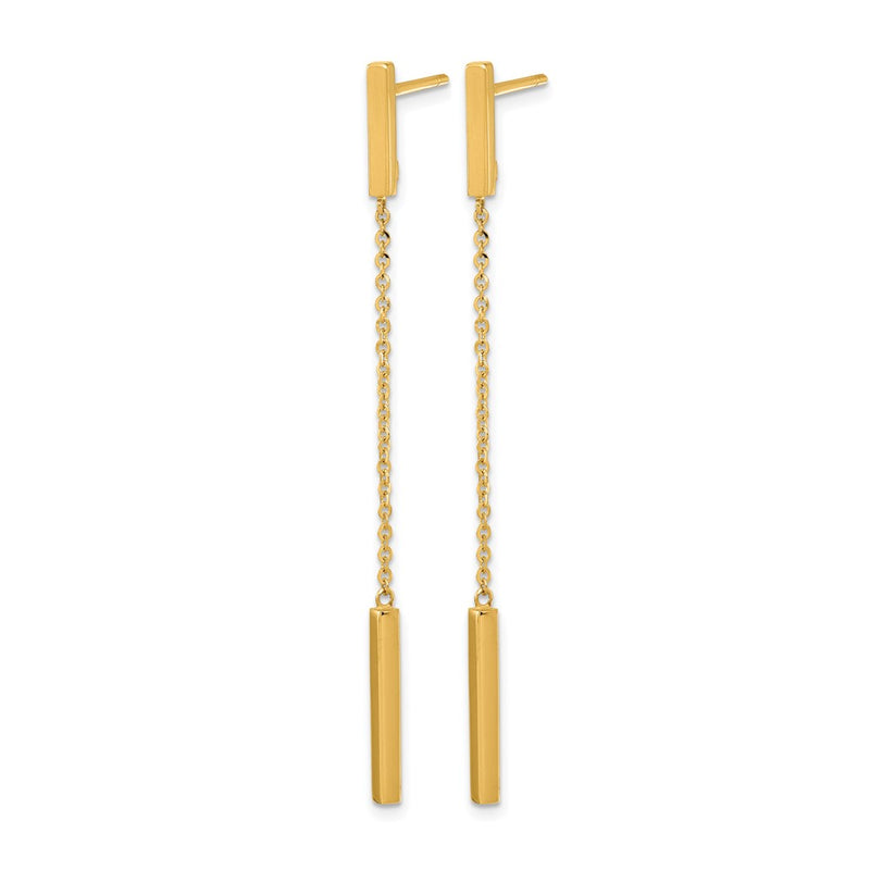 14K Yellow Gold Polished Post Dangle Earrings