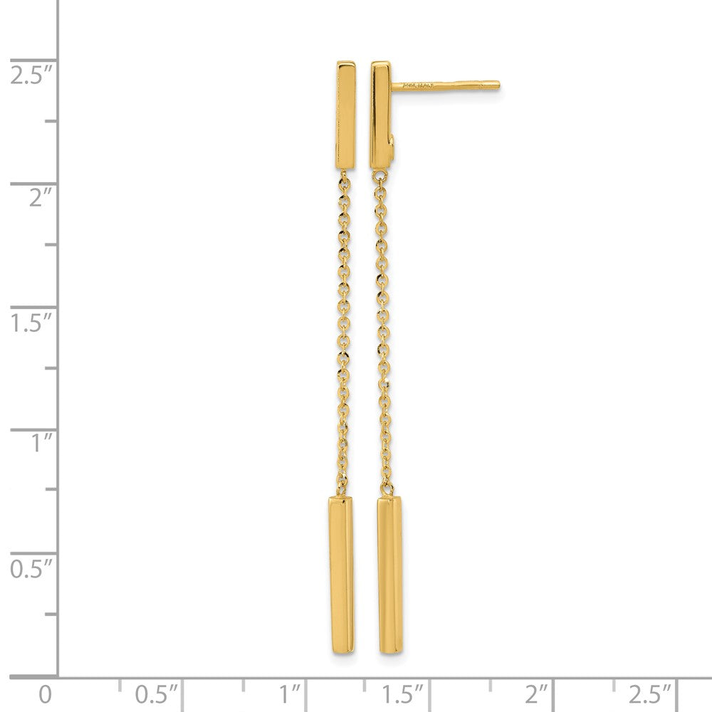 14K Yellow Gold Polished Post Dangle Earrings