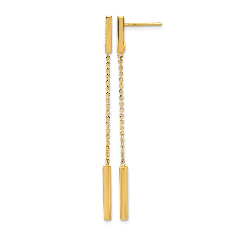 14K Yellow Gold Polished Post Dangle Earrings