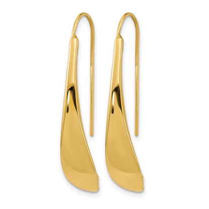 14K Yellow Gold Polished Threader Earrings