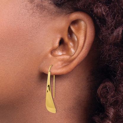 14K Yellow Gold Polished Threader Earrings