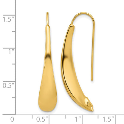 14K Yellow Gold Polished Threader Earrings