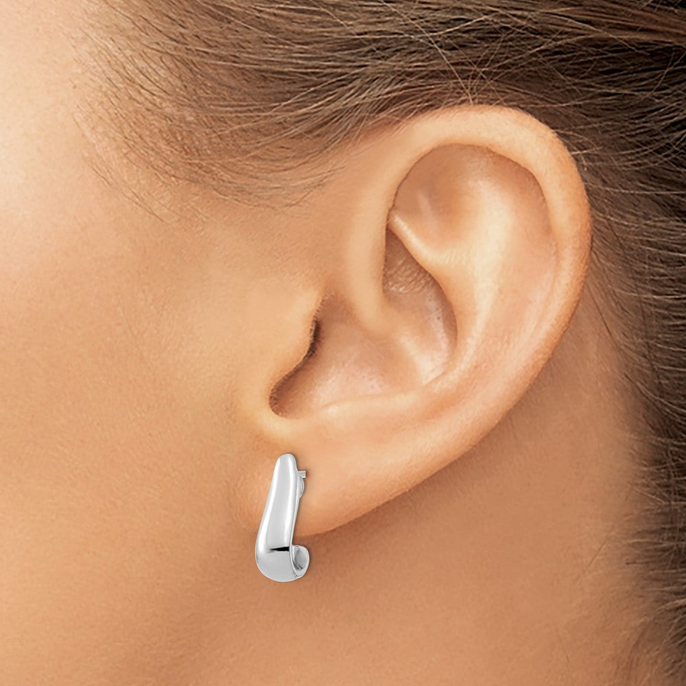 14K White Gold Polished Post Earrings