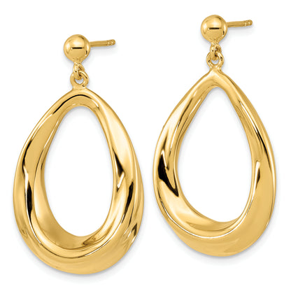 14K Yellow Gold Polished Post Dangle Earrings
