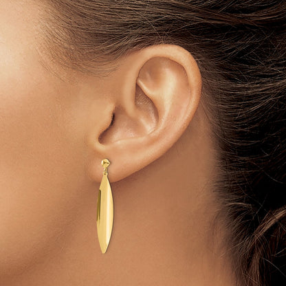 14K Yellow Gold Polished Post Dangle Earrings
