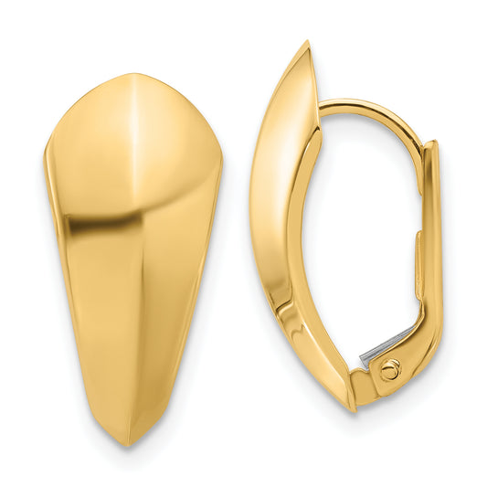 14K Yellow Gold Polished Omega Back Earrings