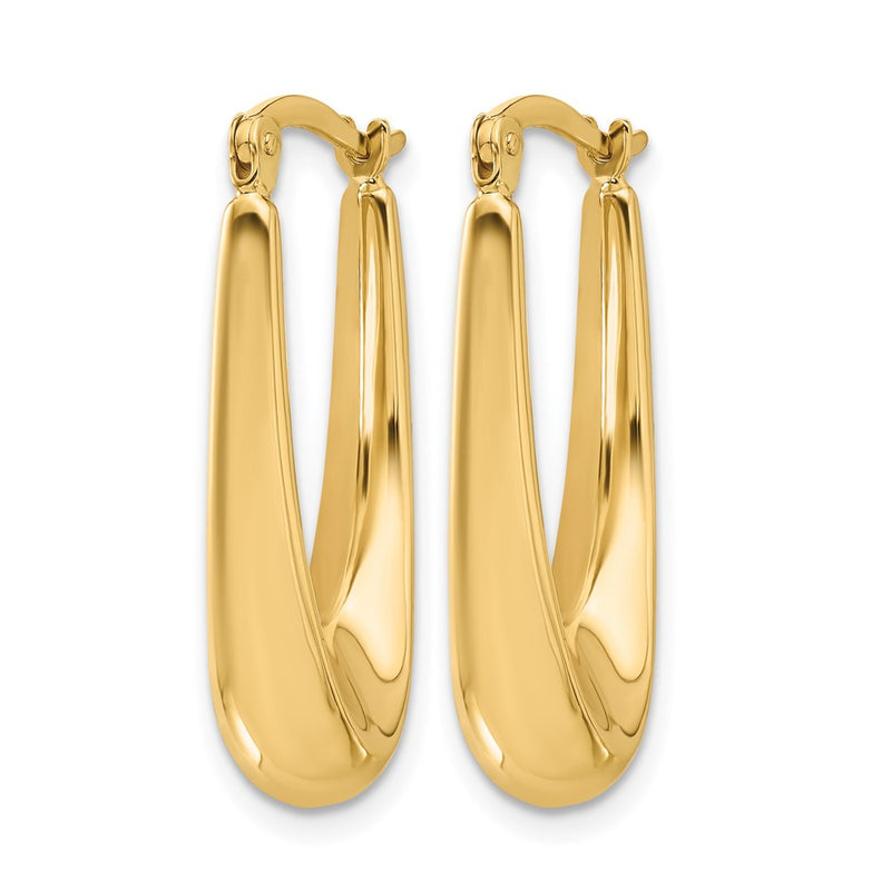 14K Yellow Gold Polished Hoop Earrings