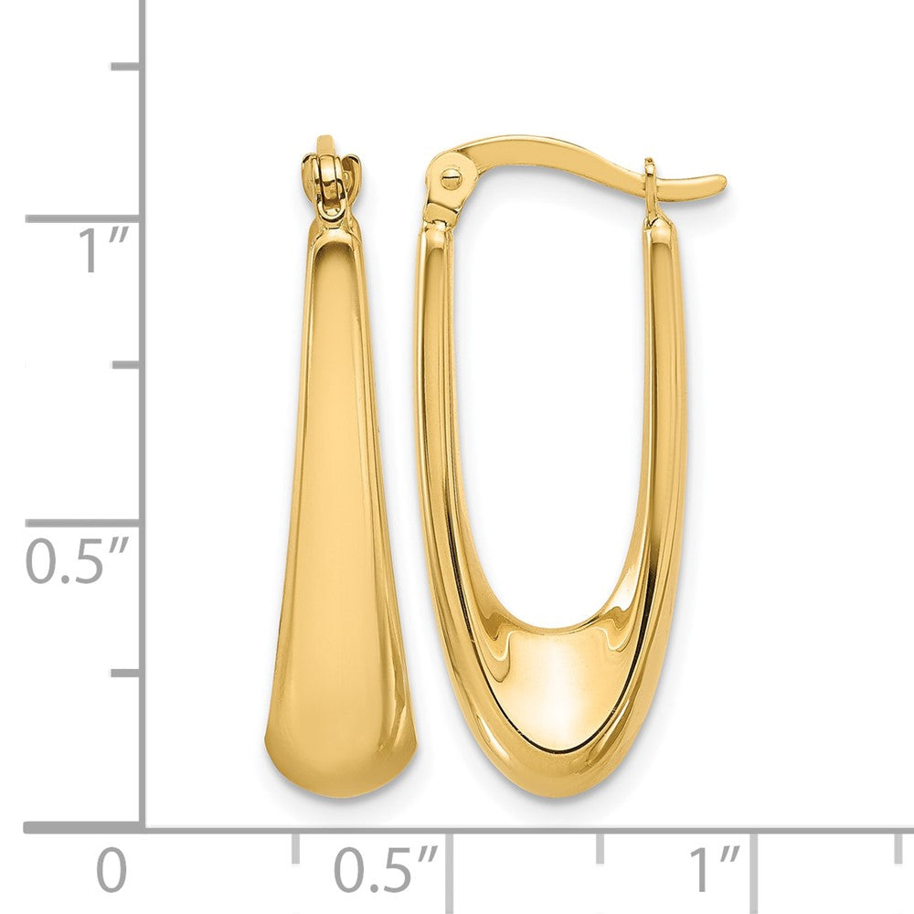 14K Yellow Gold Polished Hoop Earrings