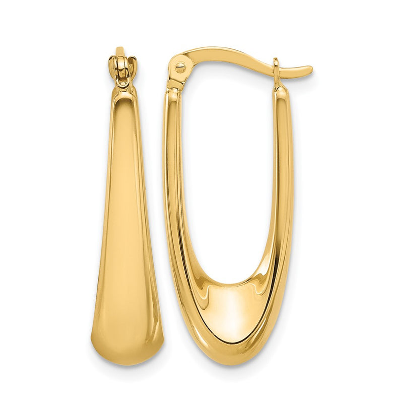 14K Yellow Gold Polished Hoop Earrings