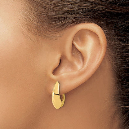 14K Yellow Gold Polished Hoop Earrings