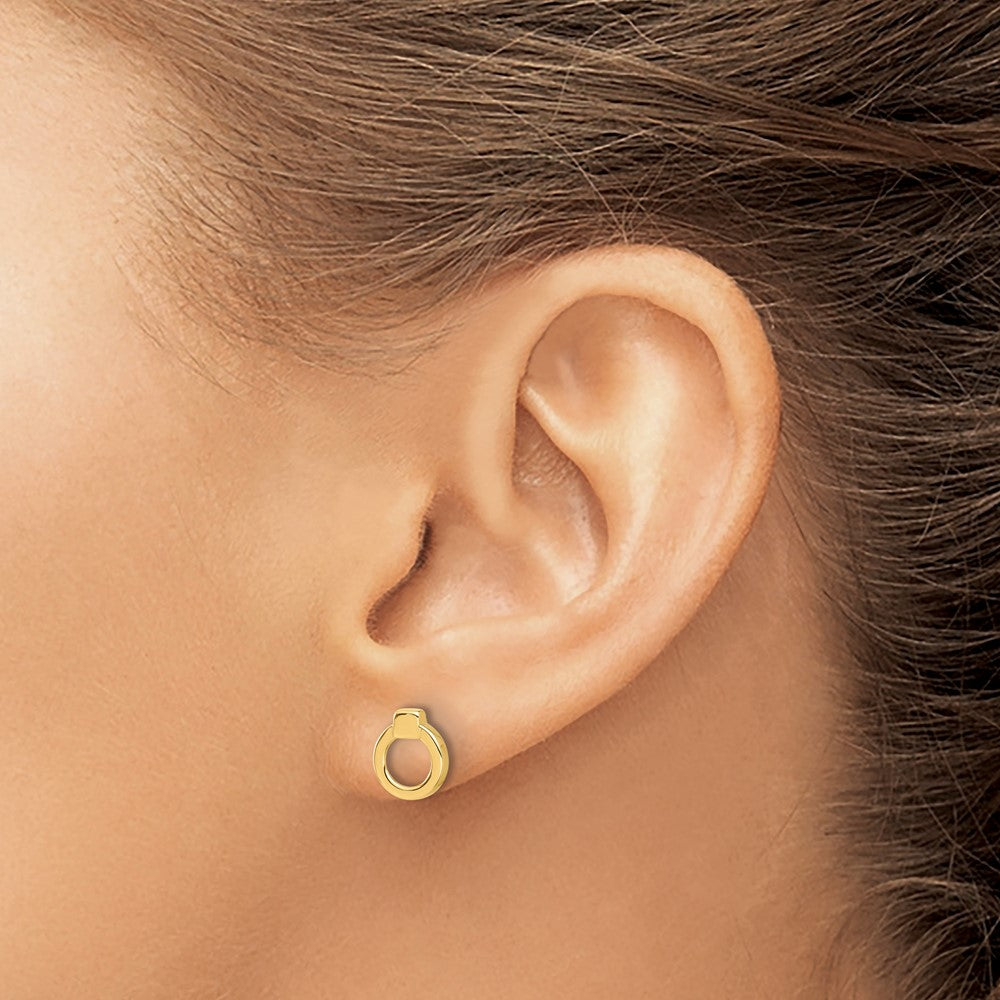 14K Yellow Gold Polished Circle Post Earrings