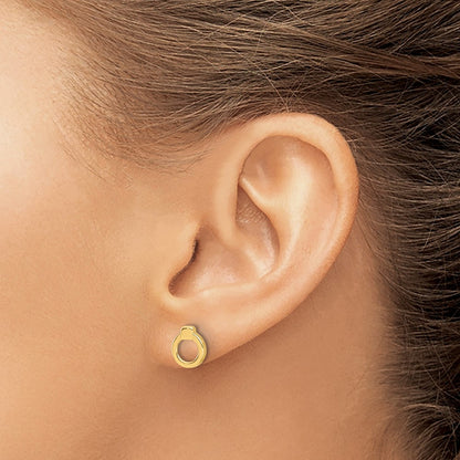 14K Yellow Gold Polished Circle Post Earrings