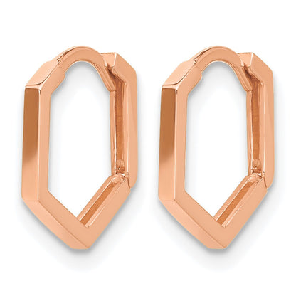 14K Rose Gold Polished Geometric Hoop Earrings