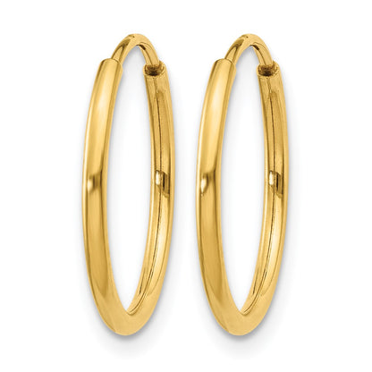 14K Yellow Gold 1.00mm Endless Hoop Earring