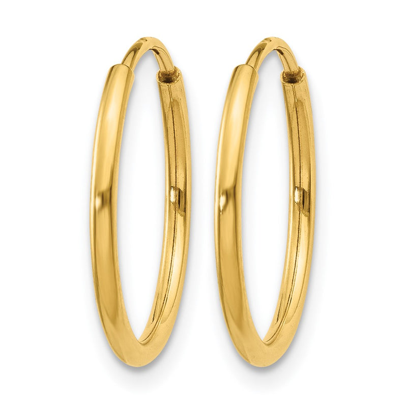 14K Yellow Gold 1.00mm Endless Hoop Earring