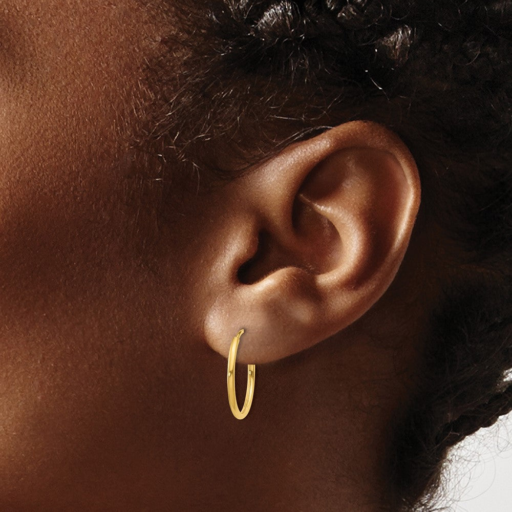 14K Yellow Gold 1.00mm Endless Hoop Earring