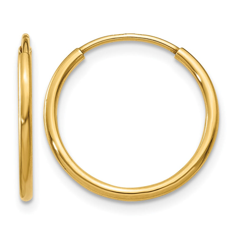 14K Yellow Gold 1.00mm Endless Hoop Earring