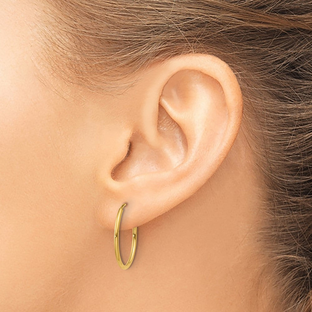 14K Yellow Gold 1.00mm Endless Hoop Earring