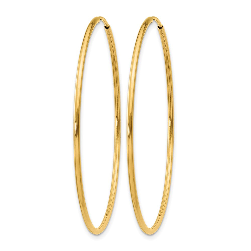 14K Yellow Gold 1.00mm Endless Hoop Earring