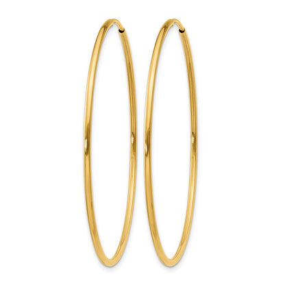 14K Yellow Gold 1.00mm Endless Hoop Earring