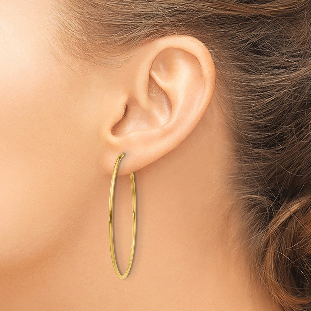 14K Yellow Gold 1.00mm Endless Hoop Earring