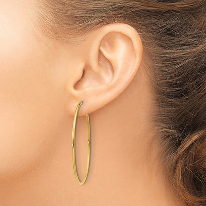 14K Yellow Gold 1.00mm Endless Hoop Earring