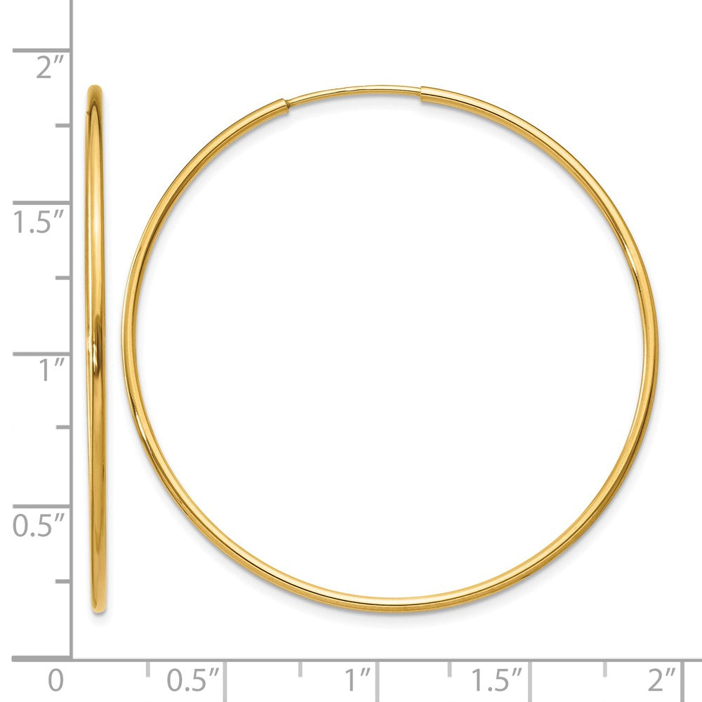 14K Yellow Gold 1.00mm Endless Hoop Earring