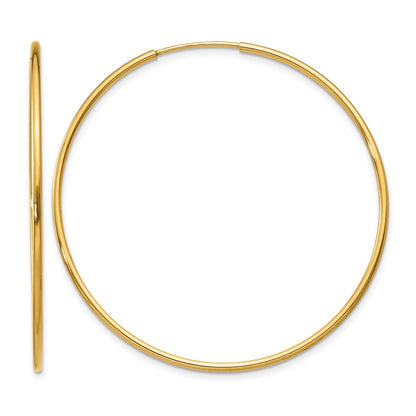 14K Yellow Gold 1.00mm Endless Hoop Earring