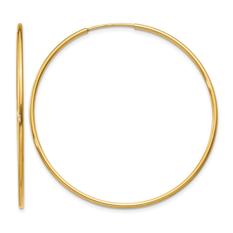 14K Yellow Gold 1.00mm Endless Hoop Earring