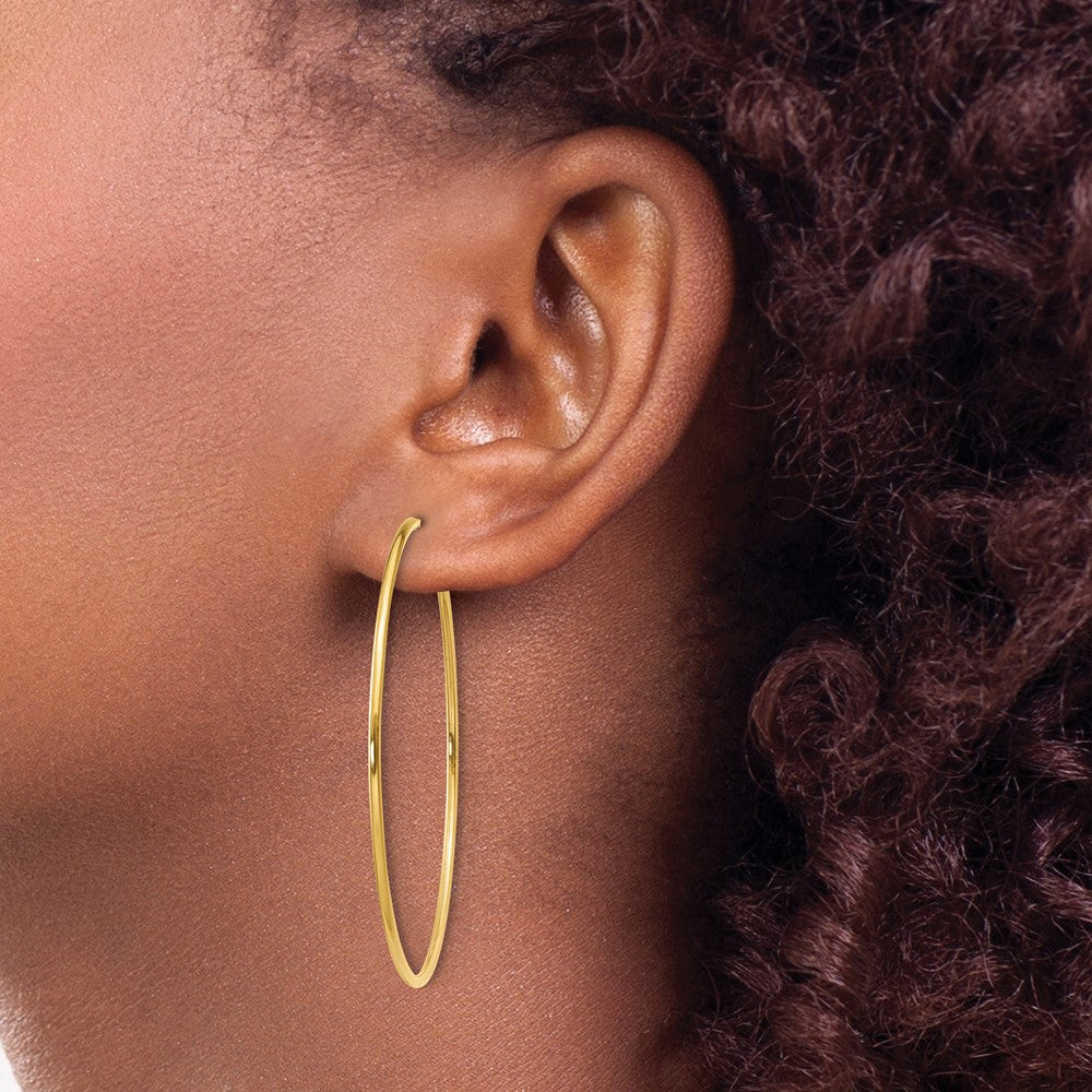14K Yellow Gold 1.00mm Endless Hoop Earring