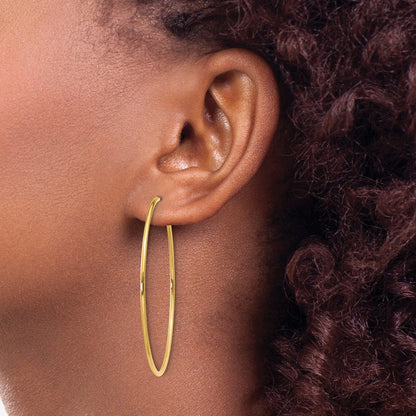 14K Yellow Gold 1.00mm Endless Hoop Earring