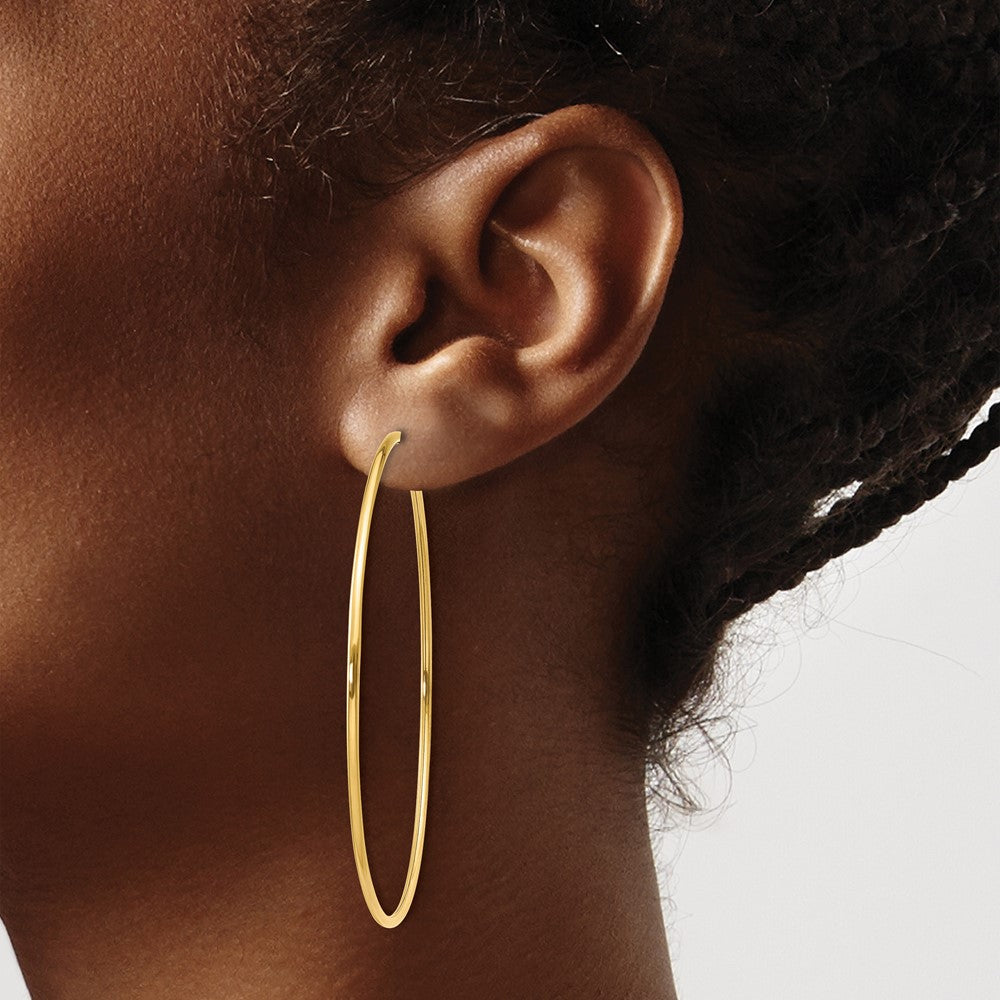 14K Yellow Gold 1.00mm Endless Hoop Earring