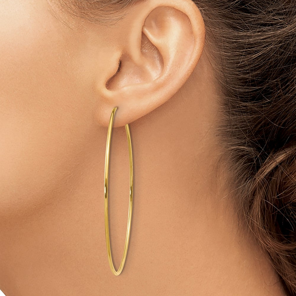 14K Yellow Gold 1.00mm Endless Hoop Earring