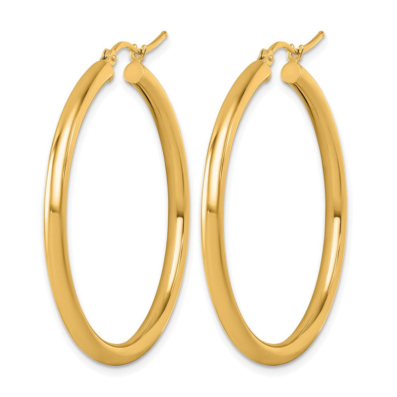 14K Yellow Gold Polished 3mm Hoop Earrings