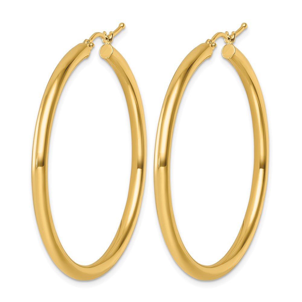 14K Yellow Gold Polished 3mm Hoop Earrings