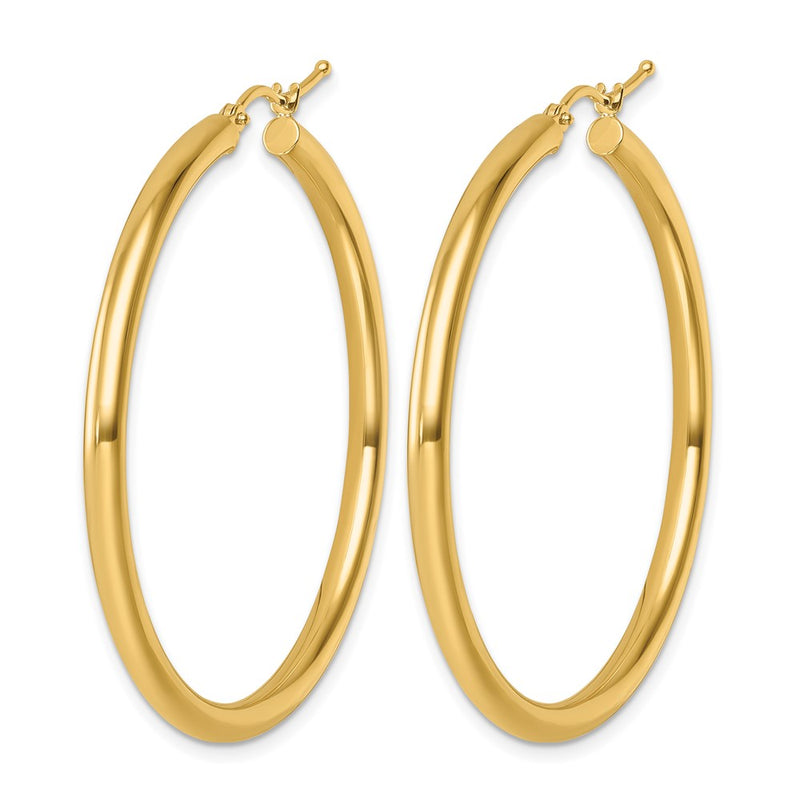 14K Yellow Gold Polished 3mm Hoop Earrings