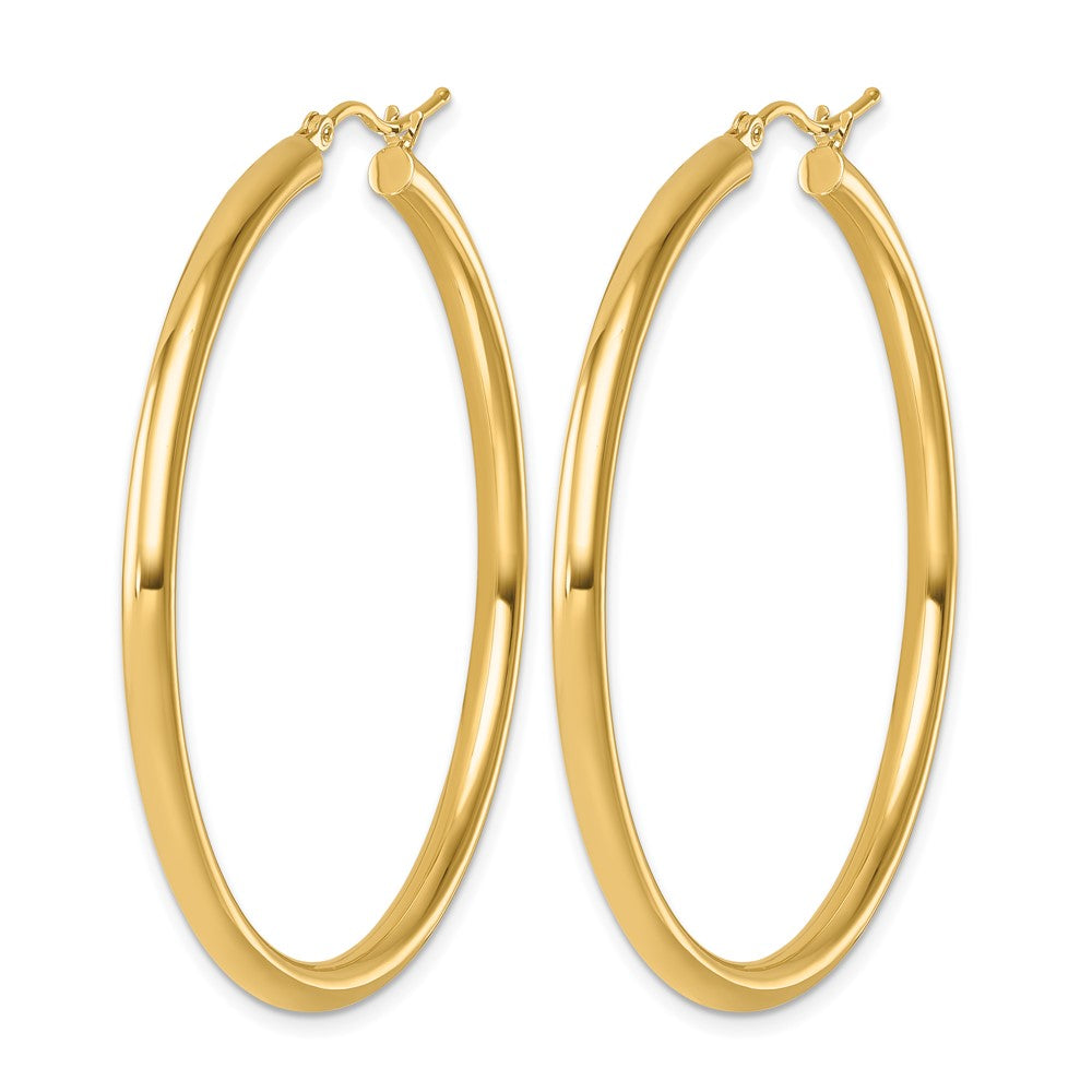 14K Yellow Gold Polished 3mm Hoop Earrings
