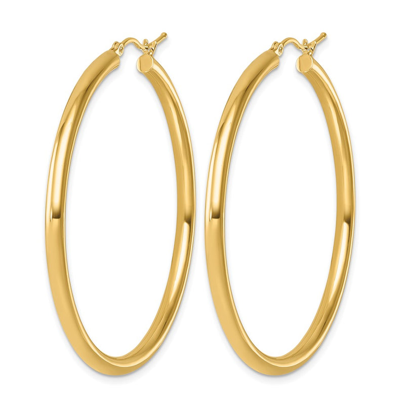 14K Yellow Gold Polished 3mm Hoop Earrings