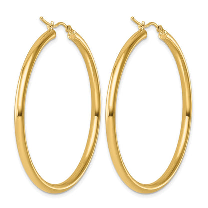 14K Yellow Gold Polished 3mm Hoop Earrings