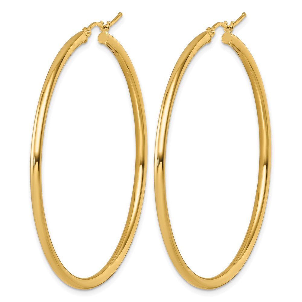 14K Yellow Gold Polished 2.5mm Hoop Earrings